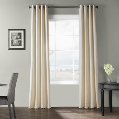 White With Navy Trim Curtains Wayfair